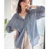 ブルー | 《JaVaジャバコラボ》軽やかに、さらりと。コットン100％フード付き袖シャーリ… | Classical Elf 