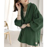 グリーン | 《JaVa ジャバコラボ》大人の抜け感。綿100%楊柳素材のカフタンシャツ | Classical Elf