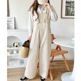 アイボリー | 大人の魅力惹き出すデニム。綿100%フロントデザインサロペット | Classical Elf