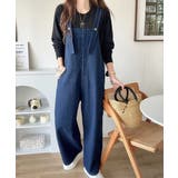 大人の魅力惹き出すデニム。綿100%フロントデザインサロペット | Classical Elf | 詳細画像15