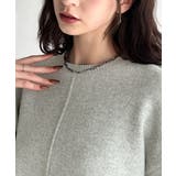 一枚でこなれる、立体感スリーブ×配色ステッチ。バナナスリーブ配色ステッチニット | Classical Elf | 詳細画像26