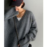 《JaVaジャバコラボ》大人カジュアルならこの1枚。ミックスカラー深Vネックニッ… | Classical Elf | 詳細画像7