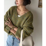 《JaVaジャバコラボ》大人カジュアルならこの1枚。ミックスカラー深Vネックニッ… | Classical Elf | 詳細画像18