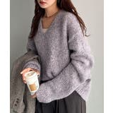 《JaVaジャバコラボ》大人カジュアルならこの1枚。ミックスカラー深Vネックニッ… | Classical Elf | 詳細画像23