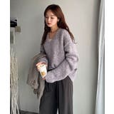 《JaVaジャバコラボ》大人カジュアルならこの1枚。ミックスカラー深Vネックニッ… | Classical Elf | 詳細画像25