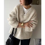 《JaVaジャバコラボ》大人カジュアルならこの1枚。ミックスカラー深Vネックニッ… | Classical Elf | 詳細画像4