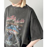 トレンドのヴィンテージ感が魅力。コットン100%グラフィックプリントピグメントビ… | Classical Elf | 詳細画像3