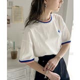大人スポーティー。綿100%シルケット 配色刺繍Tシャツ | Classical Elf | 詳細画像5