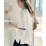 大人スポーティー。綿100%シルケット 配色刺繍Tシャツ | Classical Elf | 詳細画像7