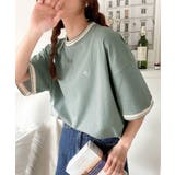 大人スポーティー。綿100%シルケット 配色刺繍Tシャツ | Classical Elf | 詳細画像8