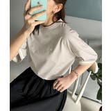 大人スポーティー。綿100%シルケット 配色刺繍Tシャツ | Classical Elf | 詳細画像12