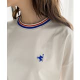 大人スポーティー。綿100%シルケット 配色刺繍Tシャツ | Classical Elf | 詳細画像21