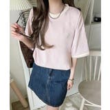 大人スポーティー。綿100%シルケット 配色刺繍Tシャツ | Classical Elf | 詳細画像43