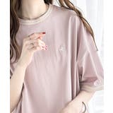 大人スポーティー。綿100%シルケット 配色刺繍Tシャツ | Classical Elf | 詳細画像45