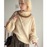 デイリースタイルを格上げ。ダブルジャガードスプレープリントハイネック長袖ニット | Classical Elf | 詳細画像25