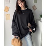 リラクシーに着こなす、オンナっぽカジュアル！裏起毛ワイドネックビックスウェット | Classical Elf  | 詳細画像5 