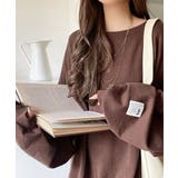 リラクシーに着こなす、オンナっぽカジュアル！裏起毛ワイドネックビックスウェット | Classical Elf  | 詳細画像31 