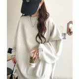 リラクシーに着こなす、オンナっぽカジュアル！裏起毛ワイドネックビックスウェット | Classical Elf  | 詳細画像33 