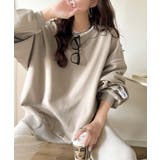 リラクシーに着こなす、オンナっぽカジュアル！裏起毛ワイドネックビックスウェット | Classical Elf  | 詳細画像48 