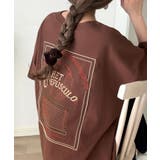 ブラウン | 《JaVaジャバコラボ》背中で語る。綿100％バックグラフィック刺繍Tシャツ（半… | Classical Elf 