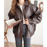 《JaVaジャバ コラボ》フェイクレザーヴィンテージオーバーブルゾン | Classical Elf  | 詳細画像2 