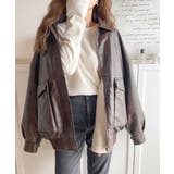 《JaVaジャバ コラボ》フェイクレザーヴィンテージオーバーブルゾン | Classical Elf  | 詳細画像29 