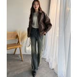 《JaVaジャバ コラボ》フェイクレザーヴィンテージオーバーブルゾン | Classical Elf  | 詳細画像34 