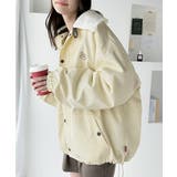 アイボリー | ボリュームが可愛い。取り外し可能ボアライナー付 5wayスタンドカラージャケット | Classical Elf