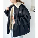 ブラック | ボリュームが可愛い。取り外し可能ボアライナー付 5wayスタンドカラージャケット | Classical Elf