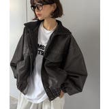 ゆるっとシルエットで、こなれたムードをプラス。ヴィンテージ加工フェイクレザージャ… | Classical Elf  | 詳細画像2 