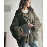 カーキ×ブラウン | セーラー風カラーがあざとい。中綿バルーンシルエットブルゾン | Classical Elf