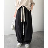 ブラック | 《JaVaジャバコラボ》365日、着回し無限!ウエストドロスト付きコクーンデニム… | Classical Elf