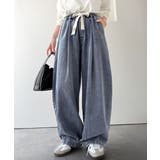 ブルー | 《JaVaジャバコラボ》365日、着回し無限!ウエストドロスト付きコクーンデニム… | Classical Elf