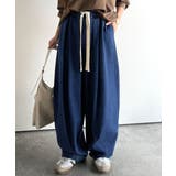 インディゴ | 《JaVaジャバコラボ》365日、着回し無限!ウエストドロスト付きコクーンデニム… | Classical Elf