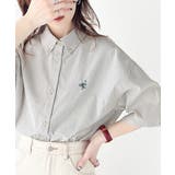 ブラックストライプ | トラッドテイストをポップにアップデート。胸刺繍ボタンダウンシャツ | Classical Elf