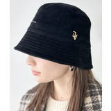 ブラック | 1点投入でこなれ見え。スタッズロゴ コーデュロイバケットハット | Classical Elf