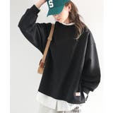 ブラック | 艶めく大人のスウェット。ダンボールニットサイドスリットプルオーバー | Classical Elf 