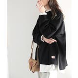 艶めく大人のスウェット。ダンボールニットサイドスリットプルオーバー | Classical Elf  | 詳細画像1 