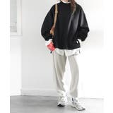 艶めく大人のスウェット。ダンボールニットサイドスリットプルオーバー | Classical Elf  | 詳細画像2 