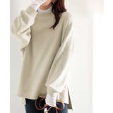 艶めく大人のスウェット。ダンボールニットサイドスリットプルオーバー | Classical Elf  | 詳細画像13 