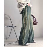 一味違う、配色×フリンジデザイン。サイドフリンジワイドデニム | Classical Elf | 詳細画像47