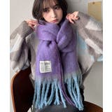 パープル | 《JaVaジャバコラボ》ふんわりあったか。配色ボリュームマフラー | Classical Elf 
