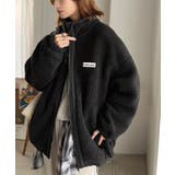 ブラック | 冷え知らず&洒落見えアウター。あったかボア異素材切り替えブルゾン | Classical Elf