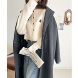 顔周りスッキリ&胸元刺繍で映える♪配色刺繍ヘンリーネックニット | Classical Elf  | 詳細画像8 