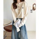 顔周りスッキリ&胸元刺繍で映える♪配色刺繍ヘンリーネックニット | Classical Elf  | 詳細画像9 