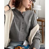 顔周りスッキリ&胸元刺繍で映える♪配色刺繍ヘンリーネックニット | Classical Elf  | 詳細画像20 