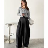 カーブで魅せる、抜け感シルエット。綿100%コットンツイルバレルレッグタックパン… | Classical Elf | 詳細画像7