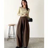 カーブで魅せる、抜け感シルエット。綿100%コットンツイルバレルレッグタックパン… | Classical Elf | 詳細画像13