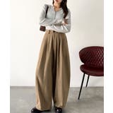 カーブで魅せる、抜け感シルエット。綿100%コットンツイルバレルレッグタックパン… | Classical Elf | 詳細画像18