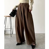 ブラウン | カーブで魅せる、抜け感シルエット。綿100%コットンツイルバレルレッグタックパン… | Classical Elf